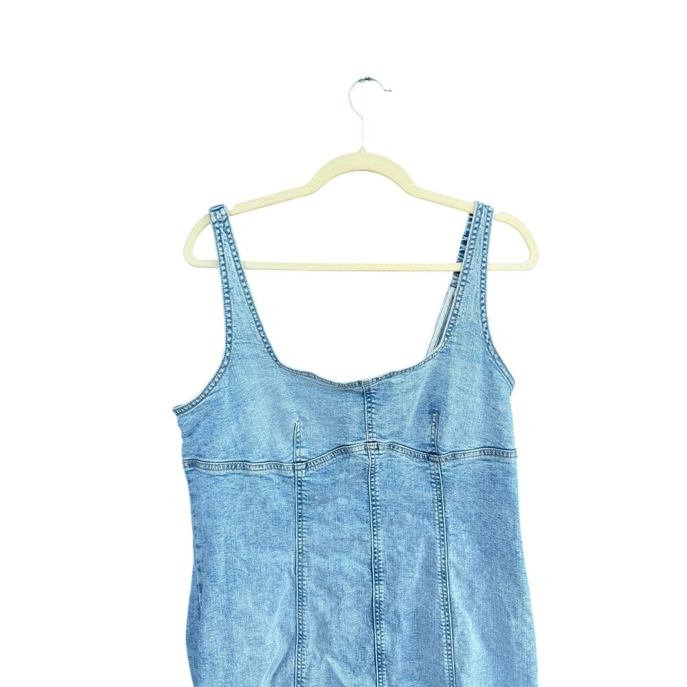Wild Fable Womens Denim Midi Bodycon Dress Light Blue Wash Size L - Picture 3 of 6